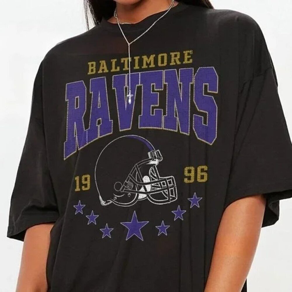 Baltimore Ravens Football Crewneck Retro Style Classic Fan Pride Game Day .